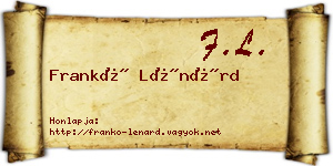 Frankó Lénárd névjegykártya